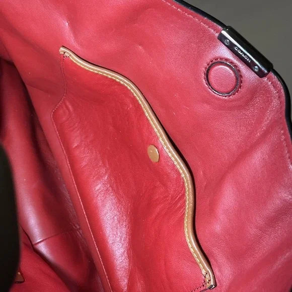 Coach Bedford Smooth Glovetanned Leather Hobo Handbag Oxblood - Picture 5 of 11